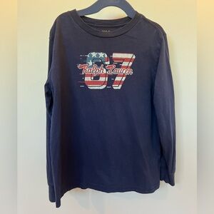 Polo by Ralph Lauren Kids Navy Graphic Long Sleeve Tee